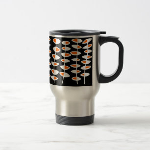 Taza De Viaje Hoja alterna - Blanco y Naranja en negro