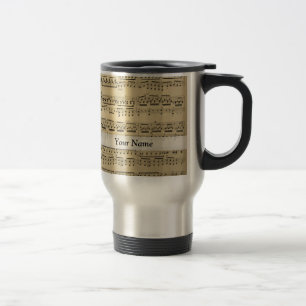 Taza De Viaje Hoja de música de vintage