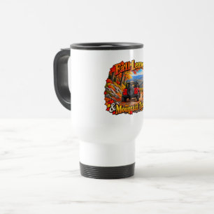 Taza De Viaje Hojas rojas de otoño y senderos de montaña