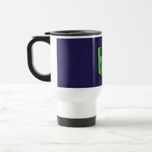 Taza De Viaje Hola de neón, corazón incluido 🌿 Brillante en la