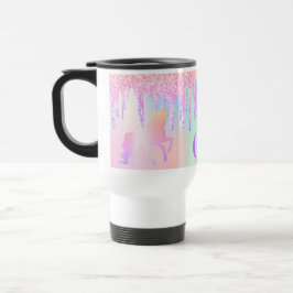 Taza De Viaje Holografía monográfica de goteo morado rosa de uni