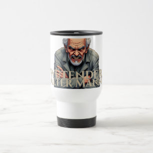 Taza De Viaje Hombre anciano enfadado - Ilustración de dibujos a