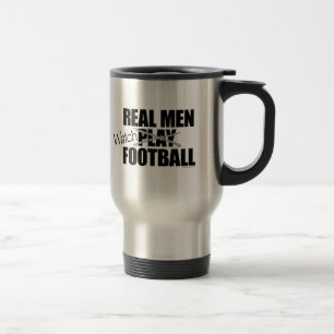 Taza De Viaje Hombres de verdad observan el fútbol