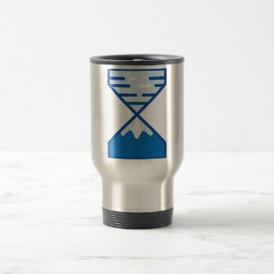 Taza De Viaje Hora Azul Moderna Montaña Naturaleza Reloj de Aren