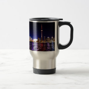 Taza De Viaje Horizonte de Toronto en la noche