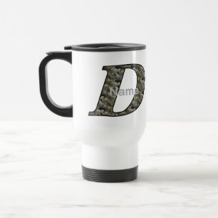 Taza De Viaje Hortensias Personalizadas con Inicial de Monograma