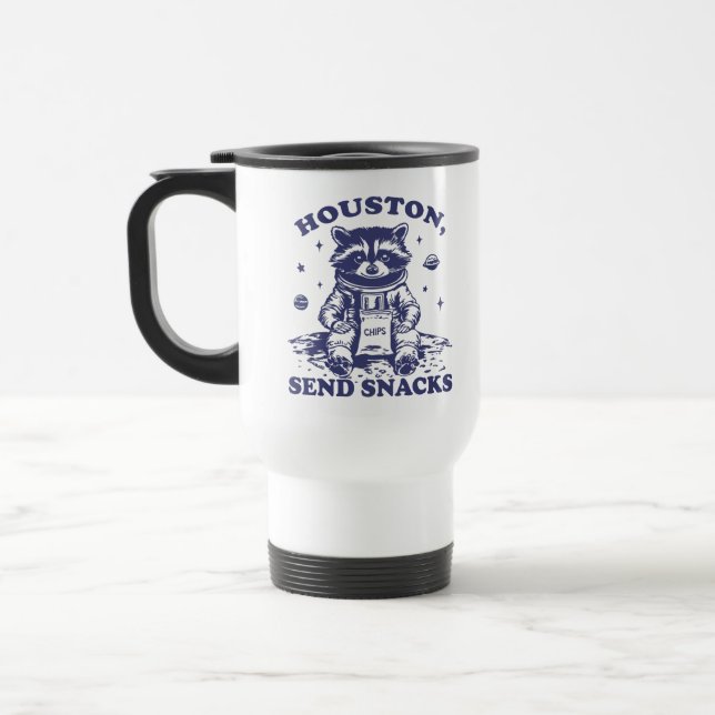 Taza De Viaje Houston Envía bocadillos Humor Raccoon divertido (Izquierda)