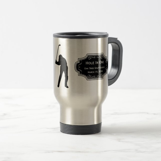 Taza De Viaje Hoyo Personalizado En El Lodge De Un Hombre De Cav (Anverso derecho)