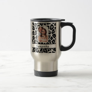 Taza De Viaje Huella de leopardo blanco y negro