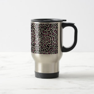 Taza De Viaje huella de leopardo rosa
