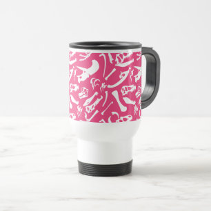 Taza De Viaje Huesos de dinosaurio (rosa)