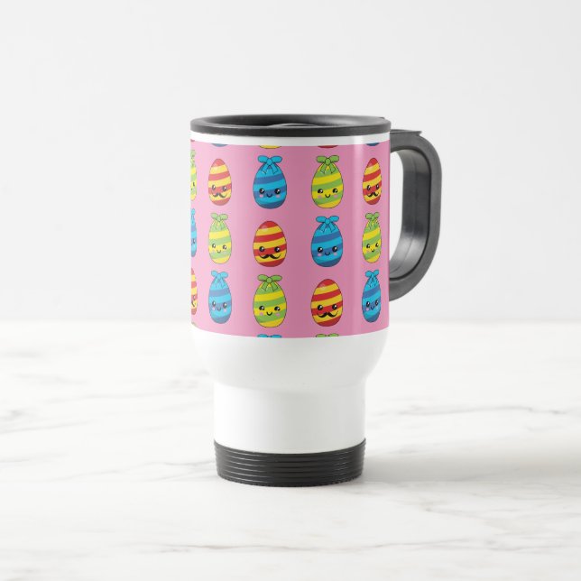 Taza De Viaje Huevos de Pascua de Kawaii con cintas (Anverso derecho)
