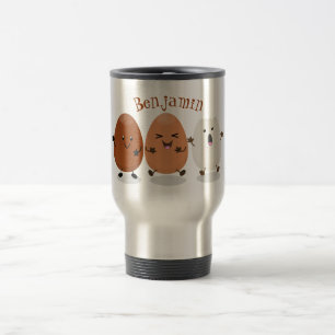 Taza De Viaje Huevos kawaii lindo ilustracion personalizado dive