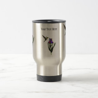Taza De Viaje Hummingbird Iris Flower Travel Mug