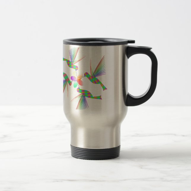 Taza De Viaje Hummingbirds Besando una flor (Derecha)
