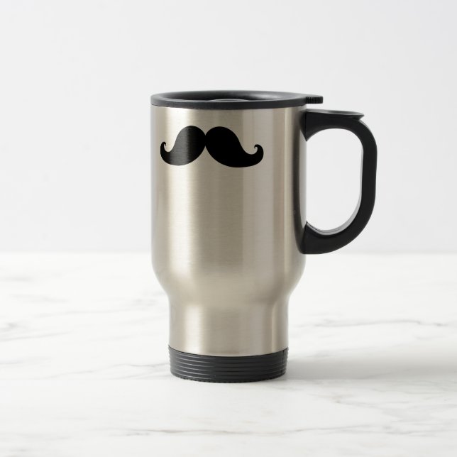Taza De Viaje Humor divertido de bigote negro (Derecha)