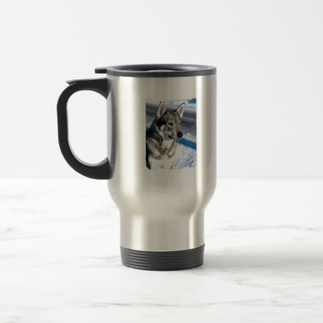 Taza de viaje Husky en nieve (Izquierda)