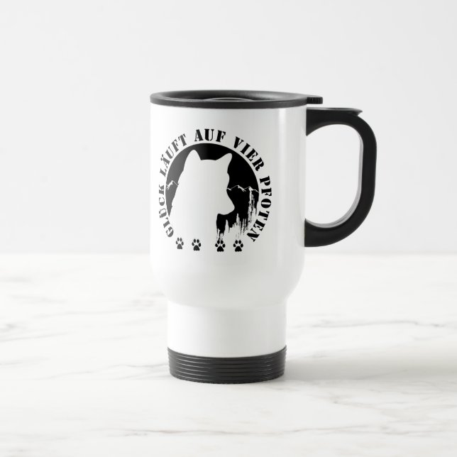 Taza De Viaje Husky-Glück läuft auf vier Pfoten (Derecha)