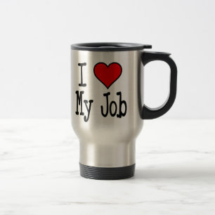 Taza De Viaje I corazón mi trabajo