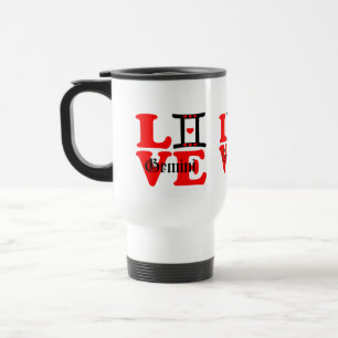 Taza De Viaje ♊ 😍 I Love Gemini-Best Zodiac Rótulo Travel/Commu