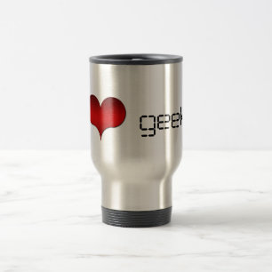 Taza De Viaje I Love (Heart) Geeks Mug