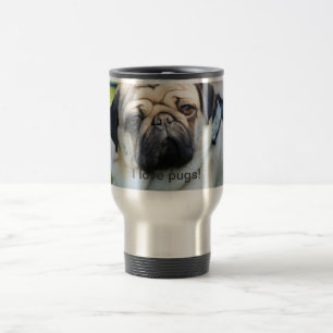 Taza De Viaje I love pugs cup