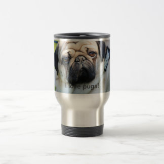 Taza De Viaje I love pugs cup