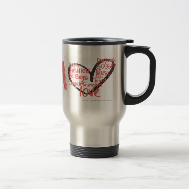 Taza De Viaje I rosa de la pintada del corazón (Derecha)