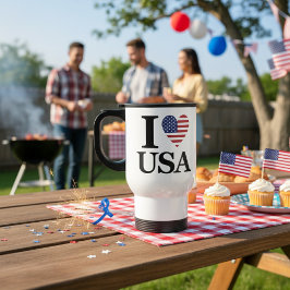 TAZA DE VIAJE "I ❤️ USA"