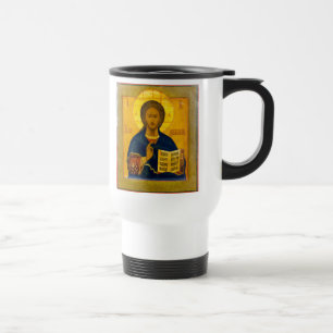 Taza De Viaje Icono del ruso del Jesucristo