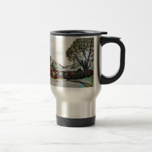 Taza De Viaje Idílico bosquejo de una aldea británica