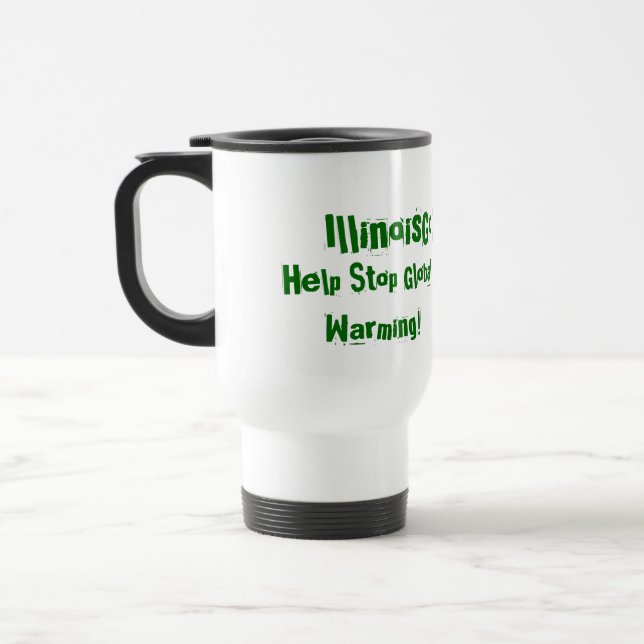 Taza De Viaje ¡IllinoisGoGreen.org, cambia su pensamiento! , (Izquierda)