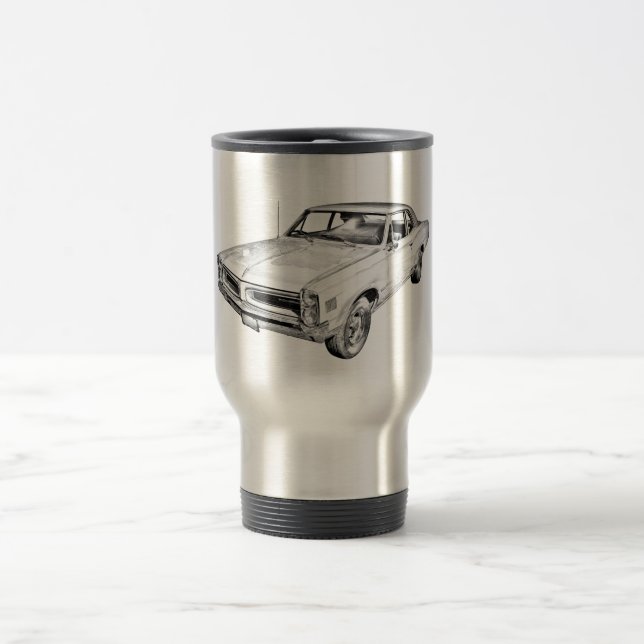 Taza De Viaje Ilustracion 1966 del coche del músculo de Pontiac (Centro)