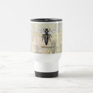 Taza De Viaje Ilustración antigua de insecto bug abeja reina