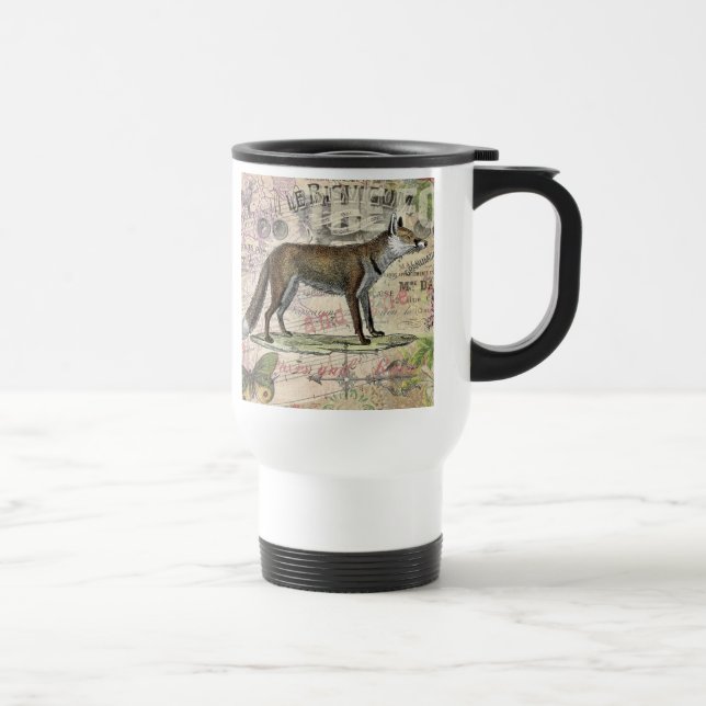Taza De Viaje Ilustracion de animales de la vida silvestre Fox (Derecha)