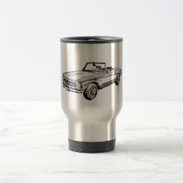 Taza De Viaje Ilustracion de coche convertible Mercedes Benz 280