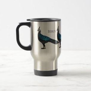 Taza De Viaje ilustración de dibujos animados de ave faisán pavo