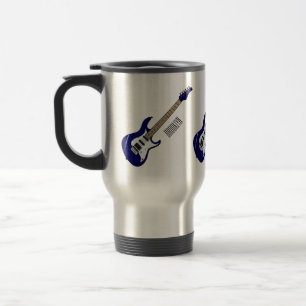 Taza De Viaje Ilustración de dibujos animados de guitarra eléctr