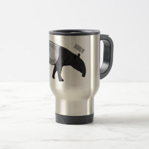 Taza De Viaje ilustración de dibujos animados de tapir
