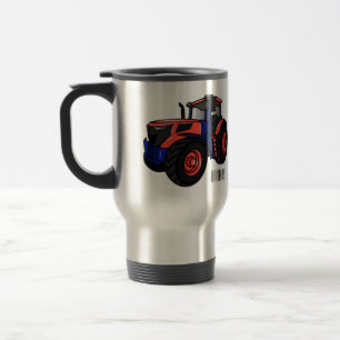Taza De Viaje Ilustración de dibujos animados de tractor