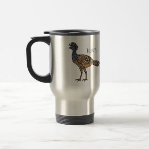 Taza De Viaje Ilustración de dibujos animados del pájaro curasow