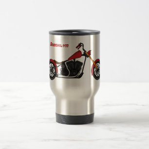 Taza De Viaje Ilustracion de motocicleta estilo helicóptero