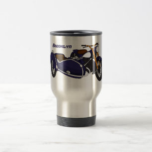 Taza De Viaje Ilustracion de motocicleta púrpura de Sidecar
