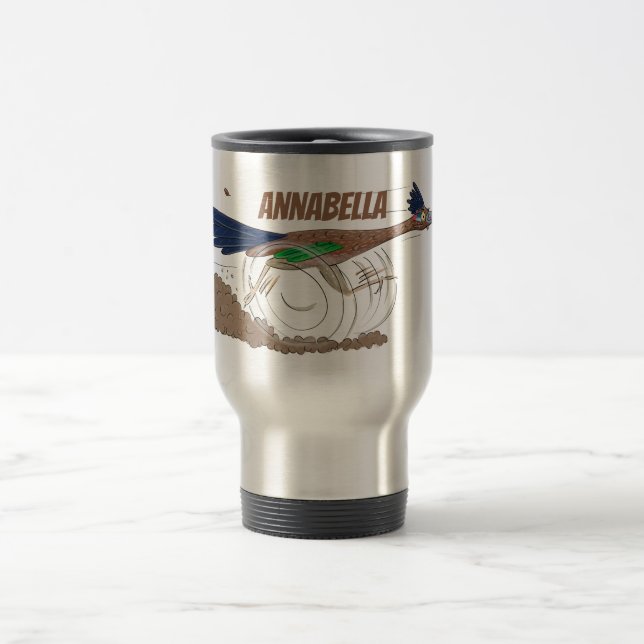 Taza De Viaje Ilustracion de pájaro personalizado de pista diver (Centro)
