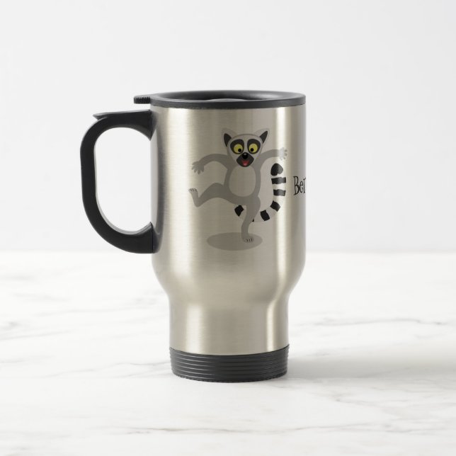 Taza De Viaje Ilustracion de personalizado bailador de lémur de  (Izquierda)