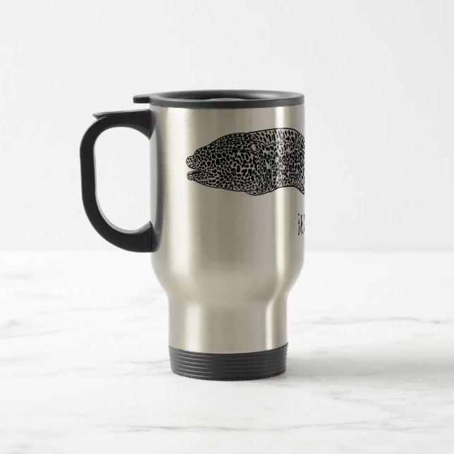 Taza De Viaje Ilustracion de personalizado de anguila negra con  (Izquierda)