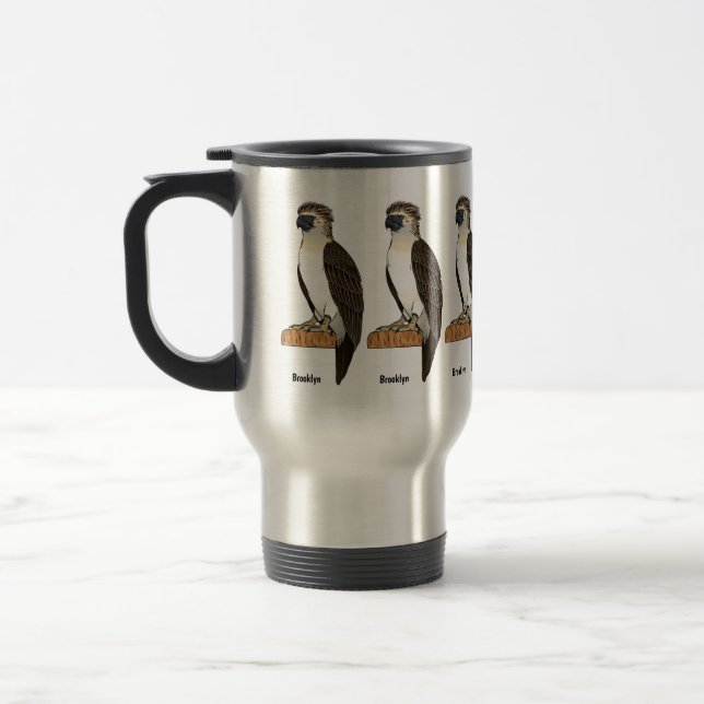 Taza De Viaje Ilustracion de personalizado de aves águilas de Fi (Izquierda)