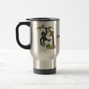 Taza De Viaje Ilustracion de personalizado de bebé gorila feliz