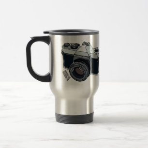 Taza De Viaje Ilustracion de personalizado de cámara de cine