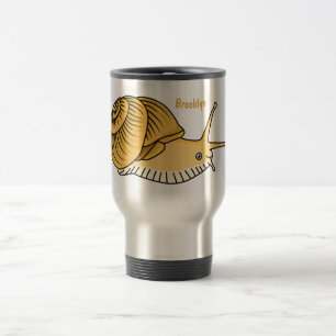 Taza De Viaje Ilustracion de personalizado de caracol amarillo